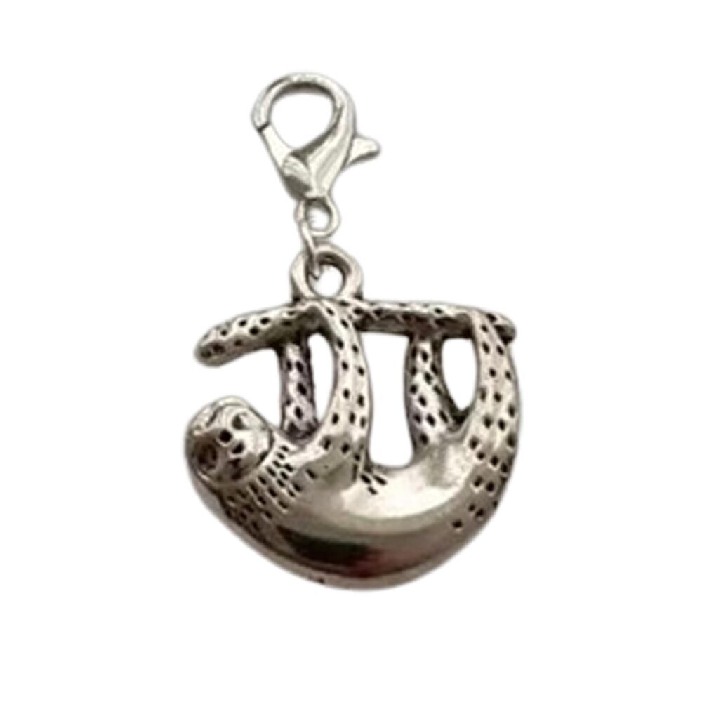 2042 2 Pcs Sloth Charms, Very Cute Sloth Clip on Charm, Dangle Pendant
